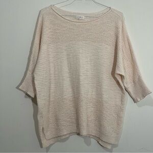 Lou & Grey Women’s Size L Sweater 3/4 Dolman Sleeve Stretch Pink Boho Loungewear